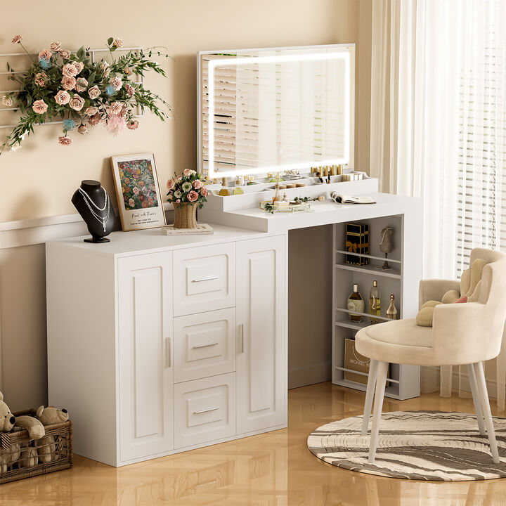 Merax Makeup Vanity Desk with Mirror for Bedroom