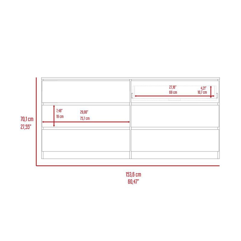Seul 6 Drawer Double Dresser