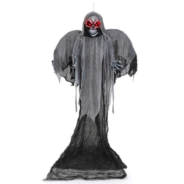 Hivvago 12.1 Ft Skeleton Ghost with Flickering Red Eyes and Scary Sounds