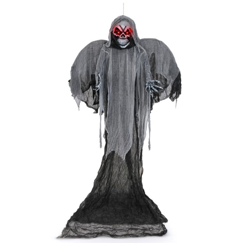Hivvago 12.1 Ft Skeleton Ghost with Flickering Red Eyes and Scary Sounds