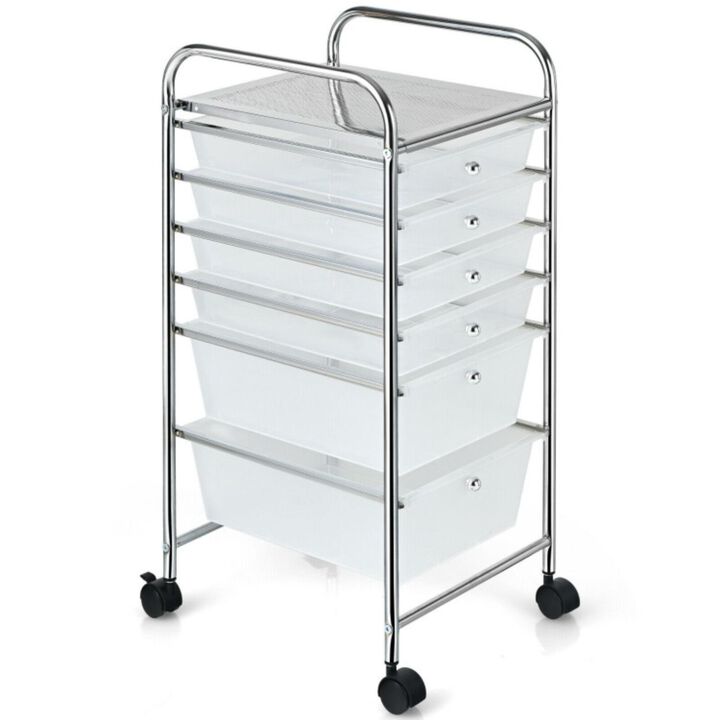 Hivvago 6 Drawers Rolling Storage Cart Organizer