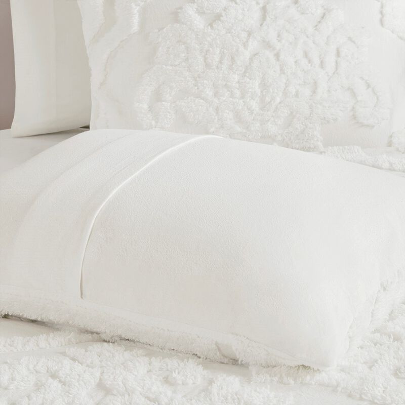 Gracie Mills Fitzpatrick 3 piece Tufted Cotton Chenille Damask Duvet Cover Set
