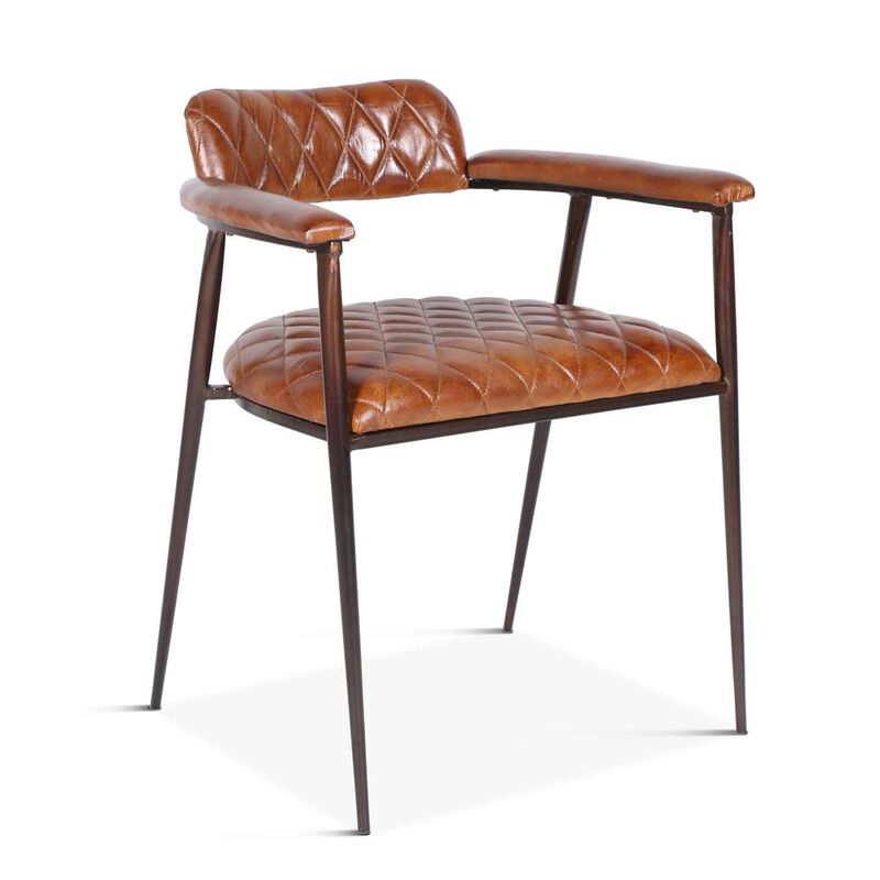 Belen Kox Retro Luxe Diamond Leather Accent Chair, Belen Kox