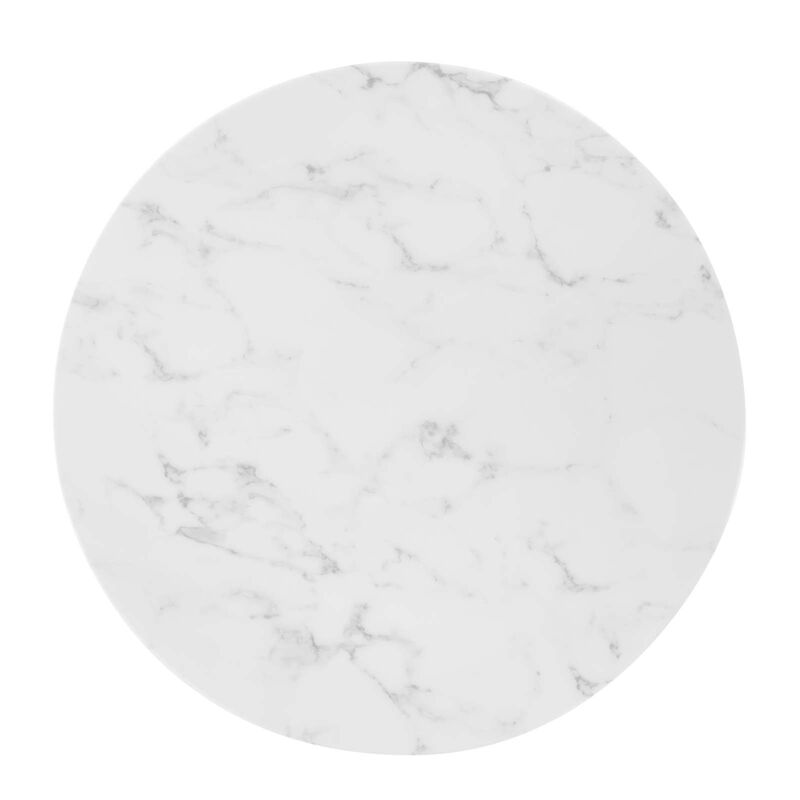 Modway - Verne 28" Artificial Marble Dining Table Gold White