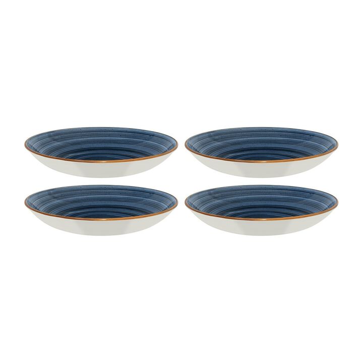 Dusk dia.9" h:2" 34 oz. Round Blue Porcelain Bowl (Set of 4)