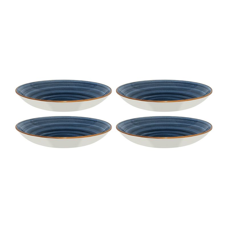 Dusk dia.9" h:2" 34 oz. Round Blue Porcelain Bowl (Set of 4)