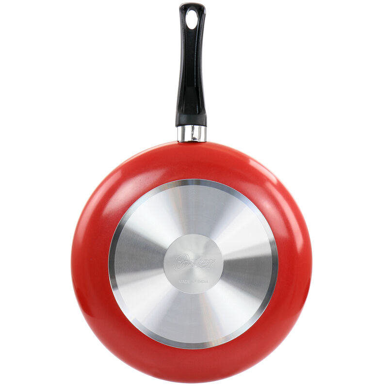 Oster Luneta 11.5 Inch Aluminum Nonstick Frying Pan in Red