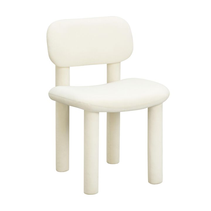 Elise Ivory White Velvet Dining Chair