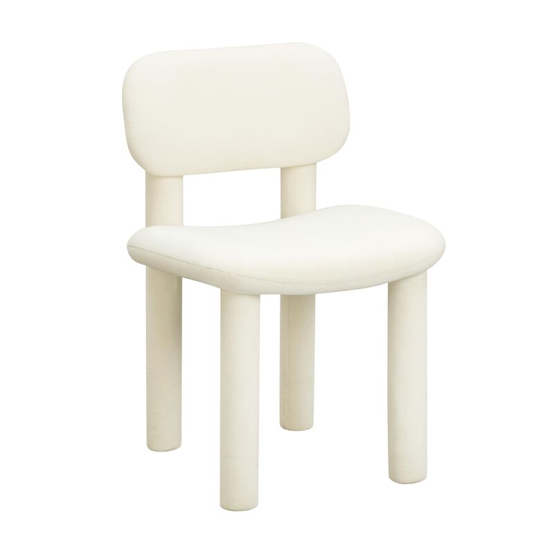 Elise Ivory White Velvet Dining Chair