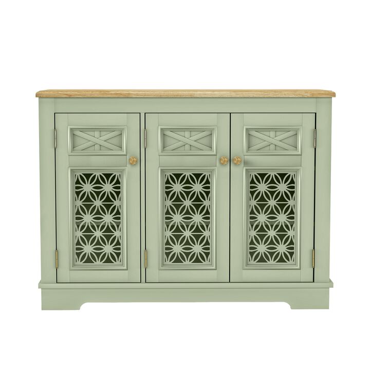 FESTIVO Versatile Buffet Cabinet with Glass Doors and Adjustable Shelves