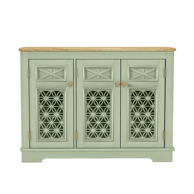 FESTIVO Versatile Buffet Cabinet with Glass Doors and Adjustable Shelves