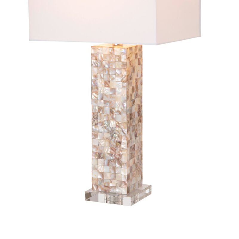 Lux Lighting Harper 28 Nature Mother of Pearl Table lamp w/ Crystals, (Set of 2)