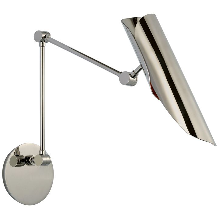 Flore Double Library Wall Light in Polished Nickel