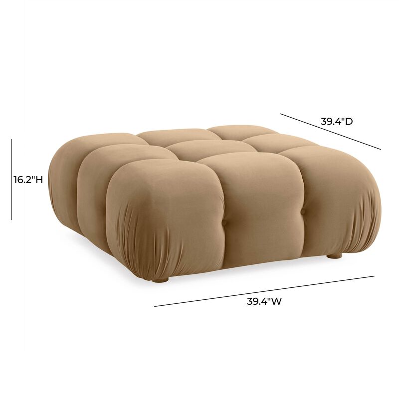 Calliope Cream Vegan Shearling Modular Ottoman