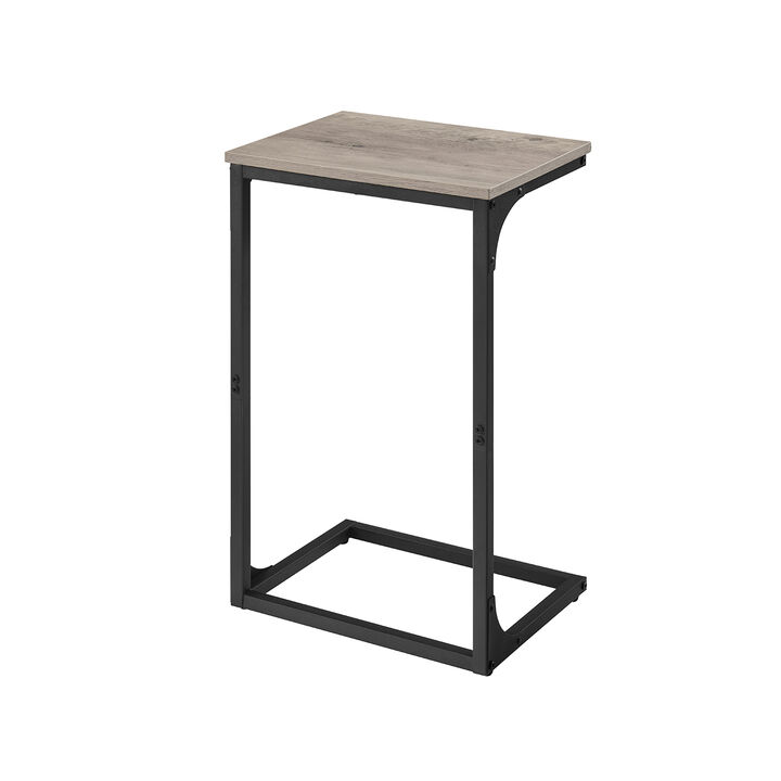 Sofa Side Table with C-Shaped Metal Frame Design