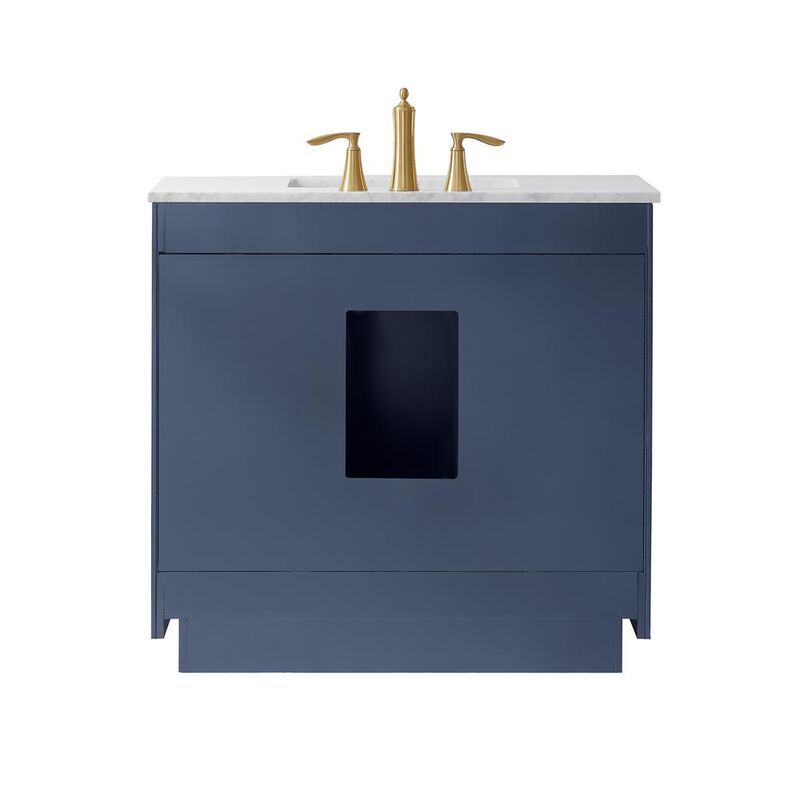 Altair 36 Single Bathroom Vanity Set in Royal Blue with Mirror