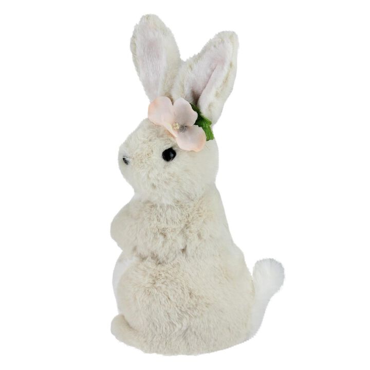11.5� Beige Plush Standing Easter Bunny Rabbit Girl Spring Tabletop Figurine