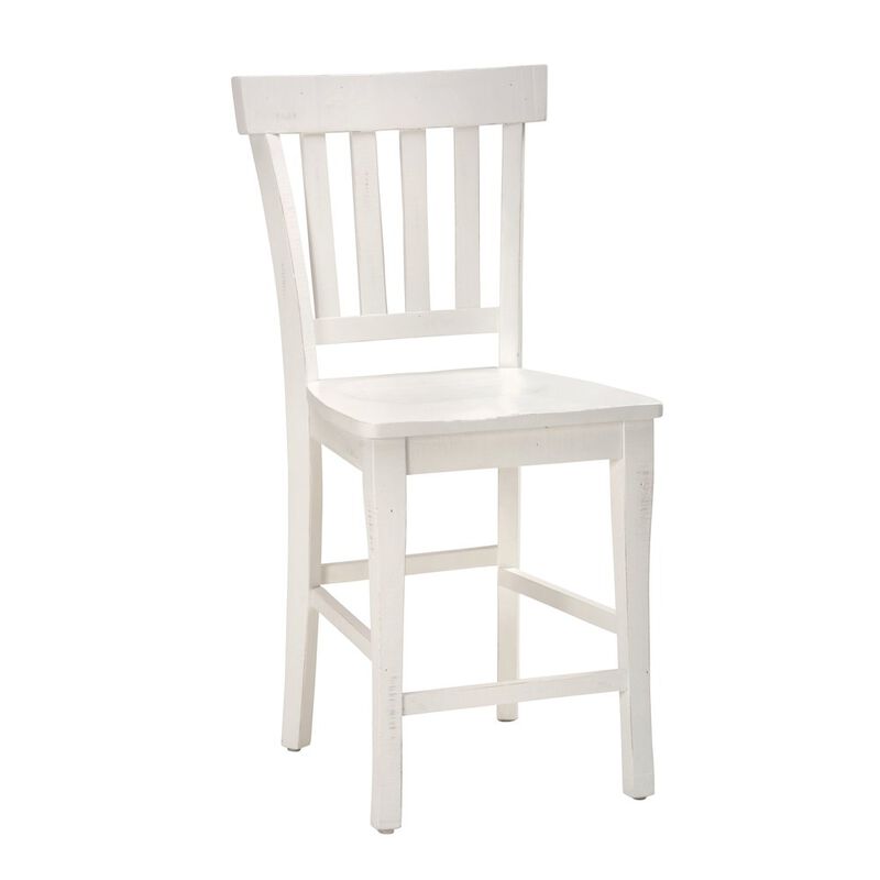 Jofran Madaket Rustic Solid Reclaimed Pine Slat Back Bar Stool (Set of 2)