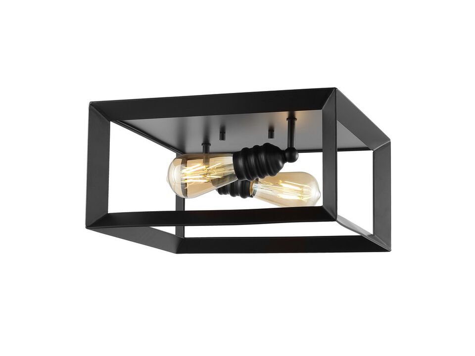 Marfa 2-Light Iron Modern Farmhouse LED Flush Mount