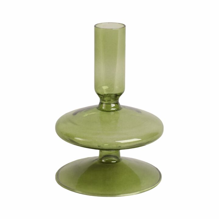 5" Vintage Glass Taper Candle Holder