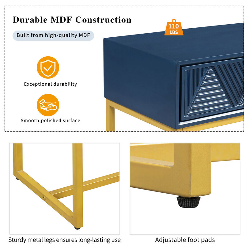 Merax Modern Sleek Console Table with 2 Drawers