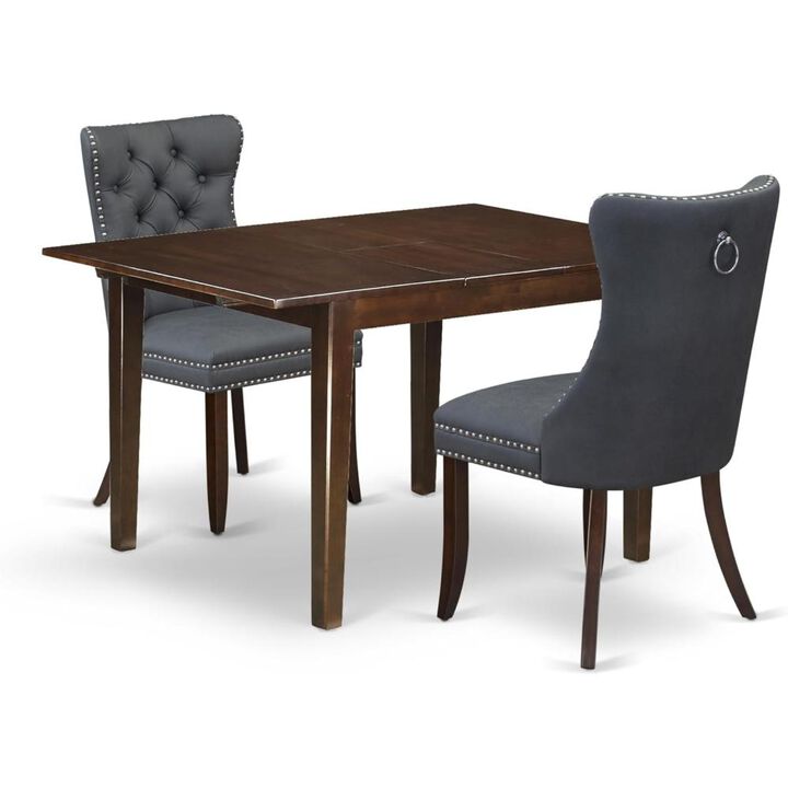 3 Piece Dining Set Consists of a Rectangle Kitchen Table with Butterfly Leaf