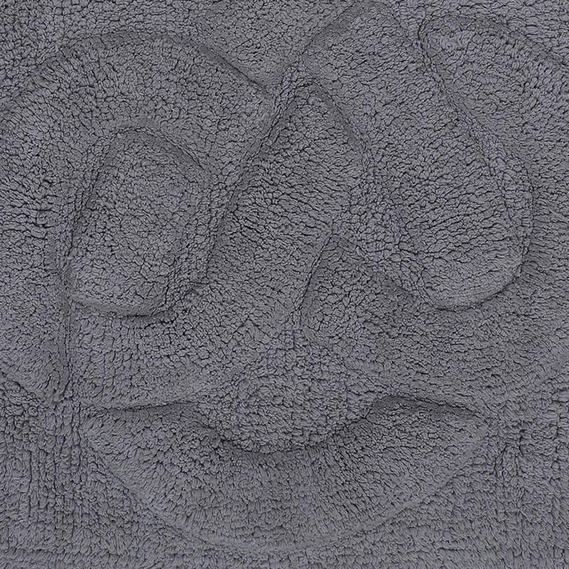 Knightsbridge Tuft Twisted 220 GSF Non Skid Back Bath Rug 20 x 30 - Silver