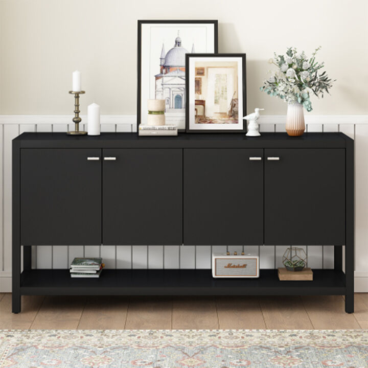 Multi-functional U-shaped entryway console with abundant storage space, ideal for study, entryway and living room