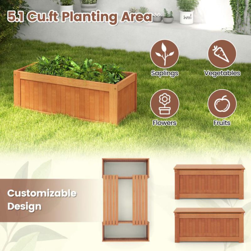 Hivvago Outdoor Plant Container with Seat for Garden Yard Balcony Deck