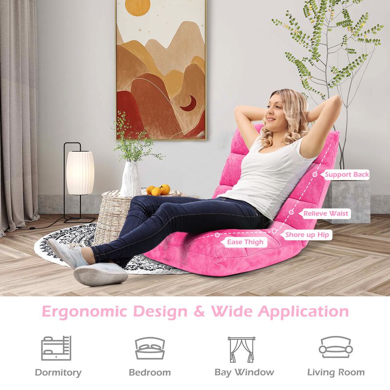 Adjustable 14-Position Floor Chair Folding Lazy Gaming Sofa Chair