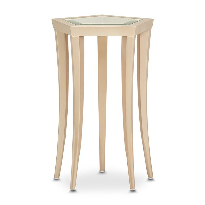 Michael Amini La Rachelle Chairside Table - Champagne
