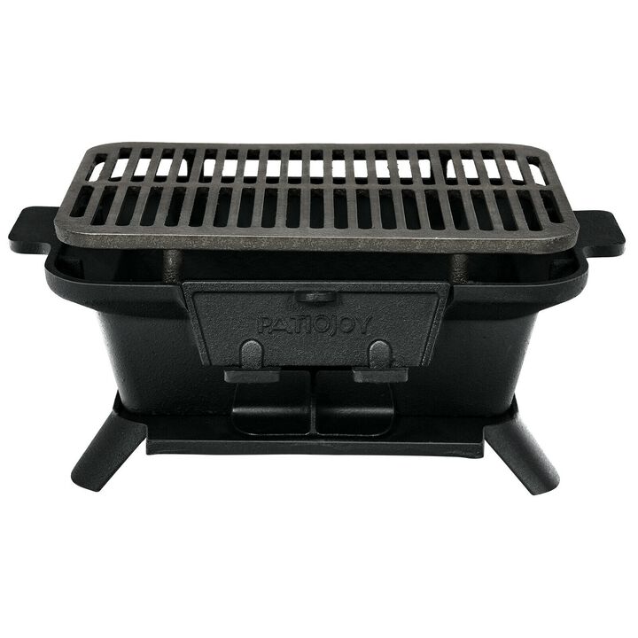 100% Cast Iron Hibachi Grill with Grill Grate Lifter