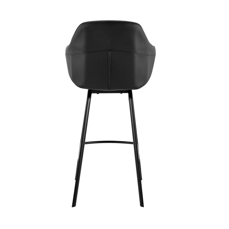 Brigden Gray Faux Leather and Black Metal Swivel  Counter Stool