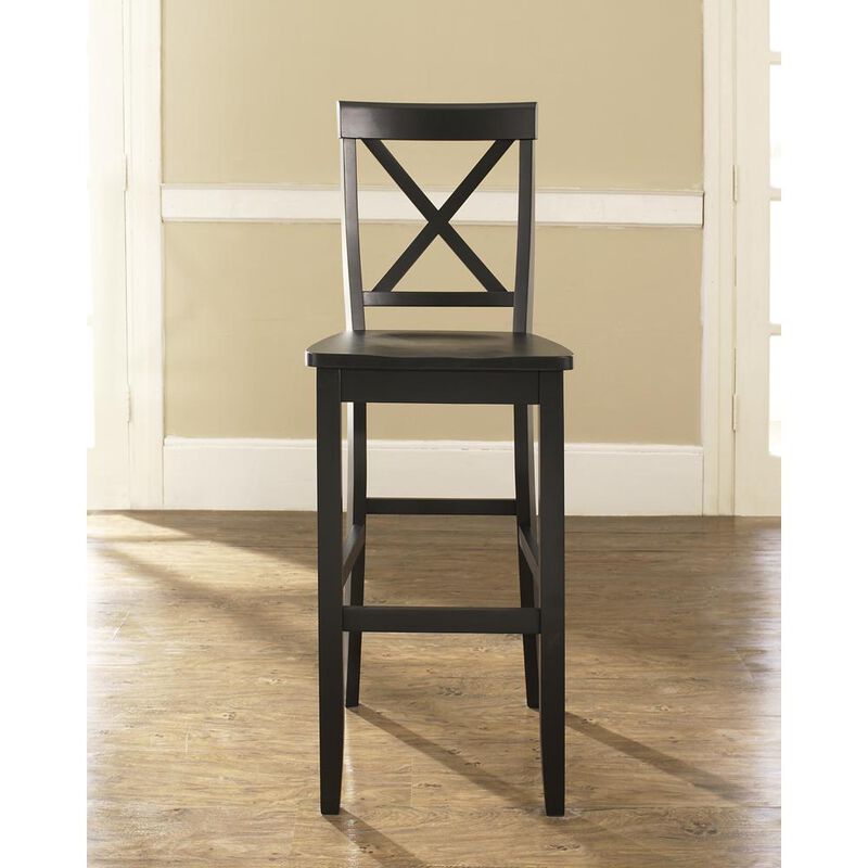 Crosley Furniture X-Back 2Pc Bar Stool Set Black - 2 Stools