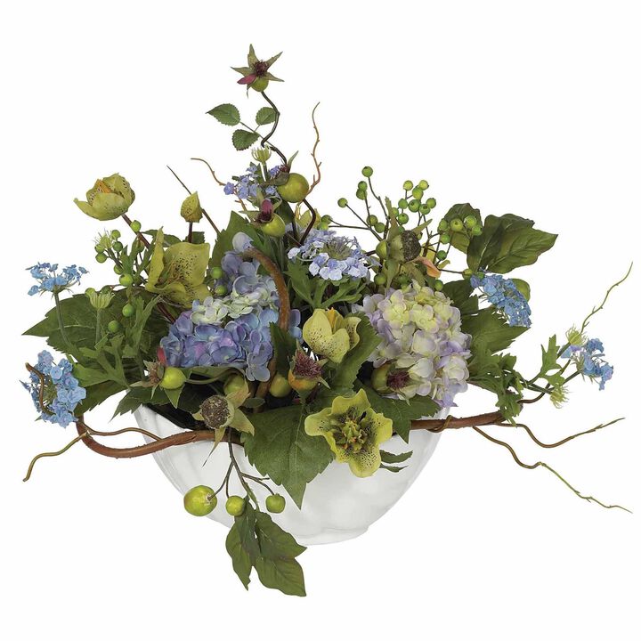 Nearly Natural 14-in Hydrangea Centerpiece