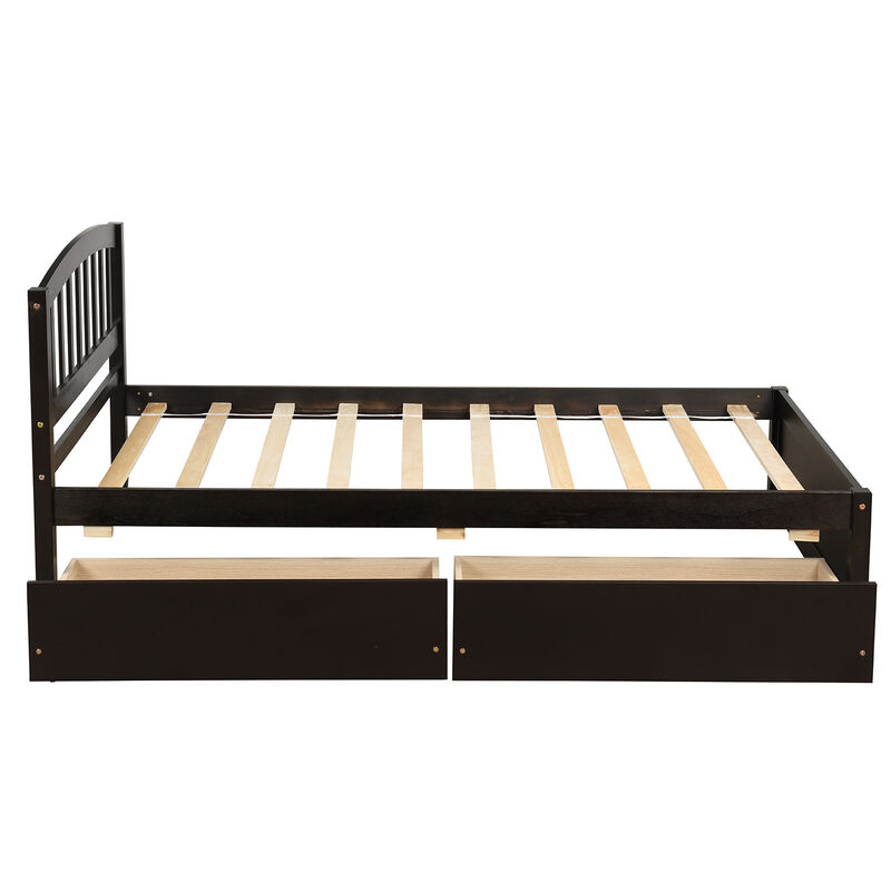 Merax Wood Bed Frame with Two Drawers