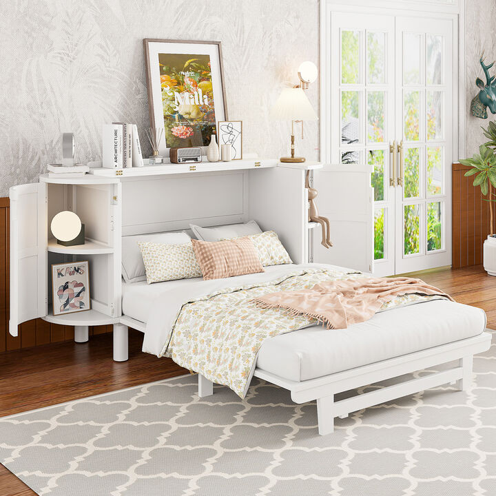 Merax Modern Woven Design Murphy Bed with Hidden Storage