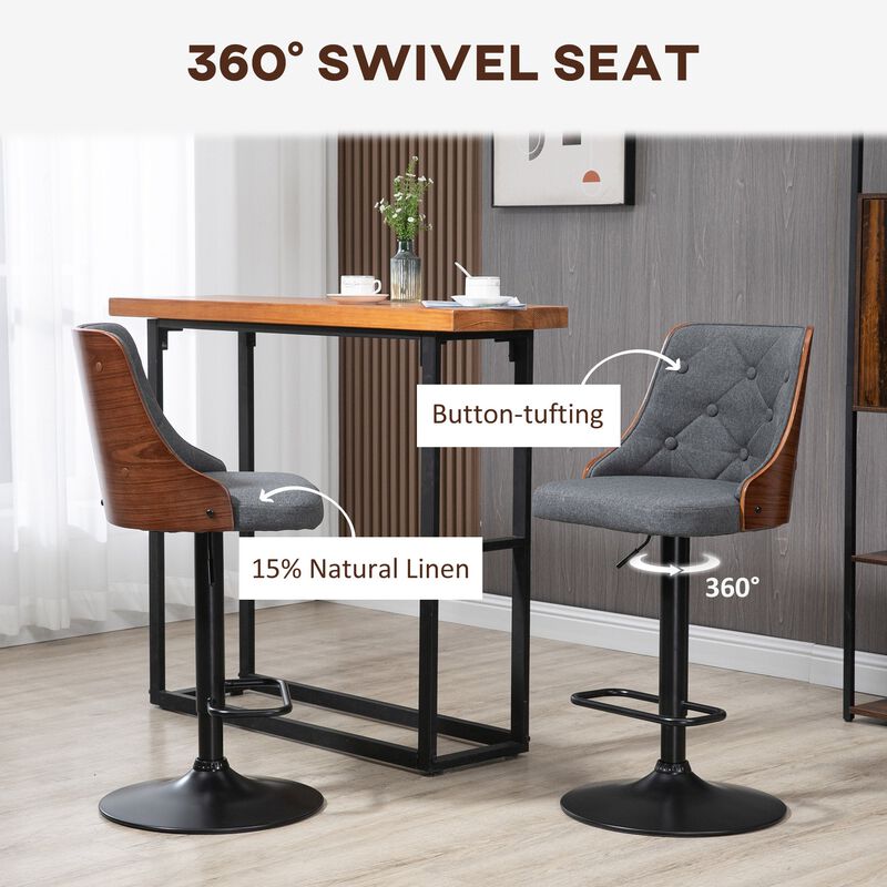 Dark Gray Bar Chairs: Counter Height Adjustable Stools Set