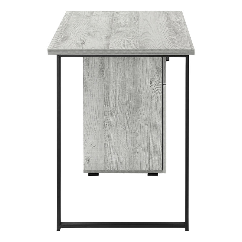 Monarch Specialties I 7763 Computer Desk, Home Office, Laptop, Left, Right Set-up, Storage Drawers, 48"L, Work, Metal, Laminate, Grey, Black, Contemporary, Modern