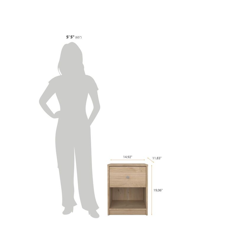 Tvilum Portland 1 Drawer Nightstand, Jackson Hickory