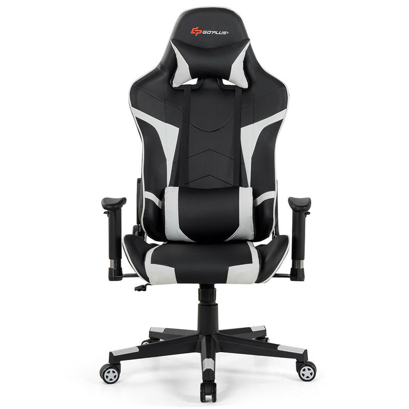 Goplus Massage Gaming Chair Reclining Swivel Racing Office Chair w/Lumbar Support Blue