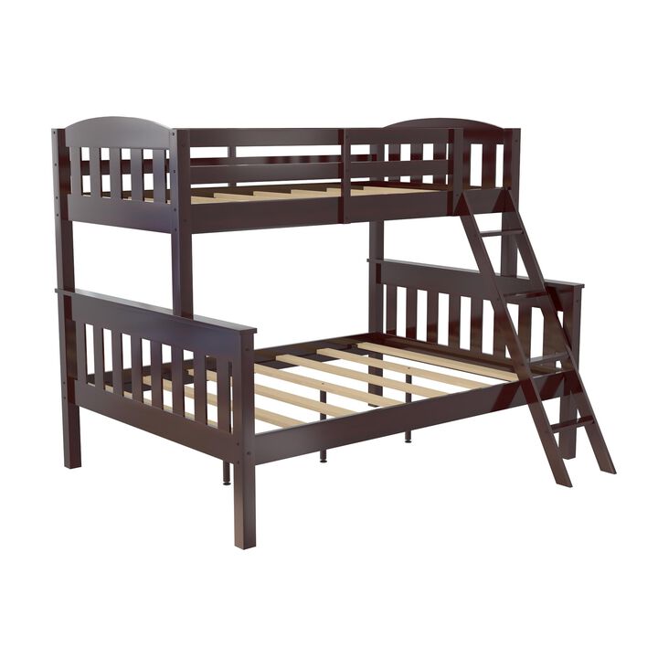 Atwater Living Alara Twin-Over-Full Convertible Bunk Bed with Ladder, Espresso