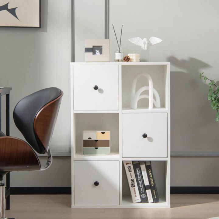 Hivvago 3-Tier Bookcase with Anti-toppling Device for Living Room