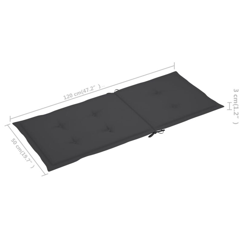vidaXL Garden Chair Cushions 6 pcs Anthracite 47.2"x19.7"x1.6"