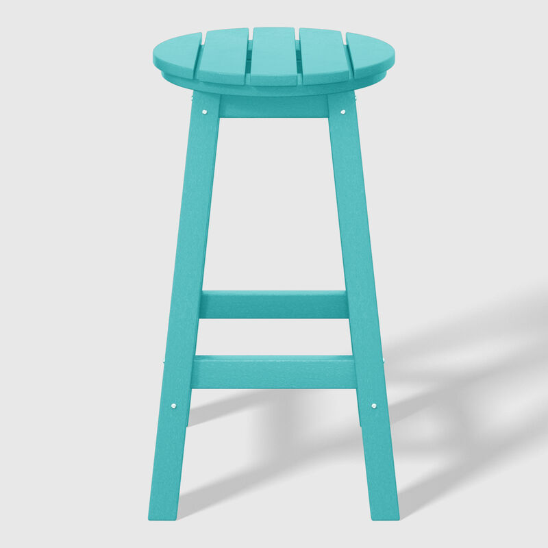 WestinTrends 24" HDPE Outdoor Patio Round Counter Height Bar Stool Set of 2