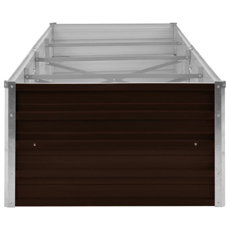 vidaXL Garden Raised Bed Brown 126"x31.5"x17.7" Galvanized Steel