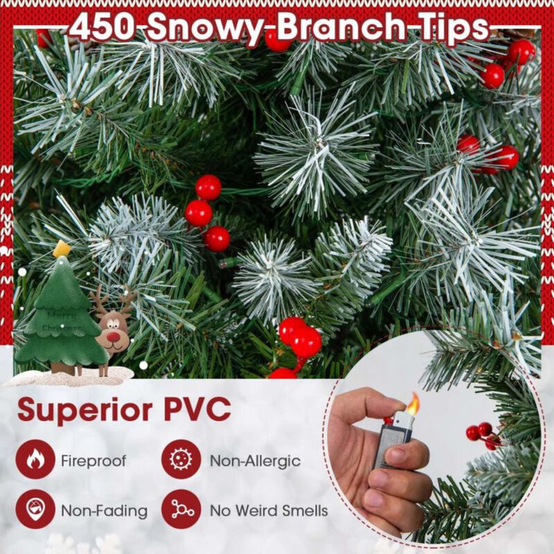 Hinged Christmas Tree with PVC Branch Tips and Warm White LED Lights