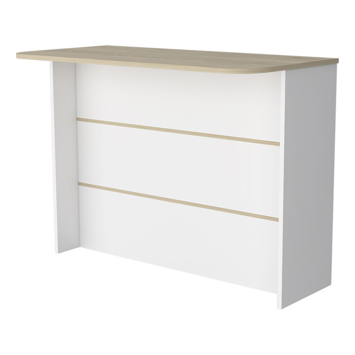 Streamdale Capwell 3-Tier Shelf Kitchen Island White And Light Pine