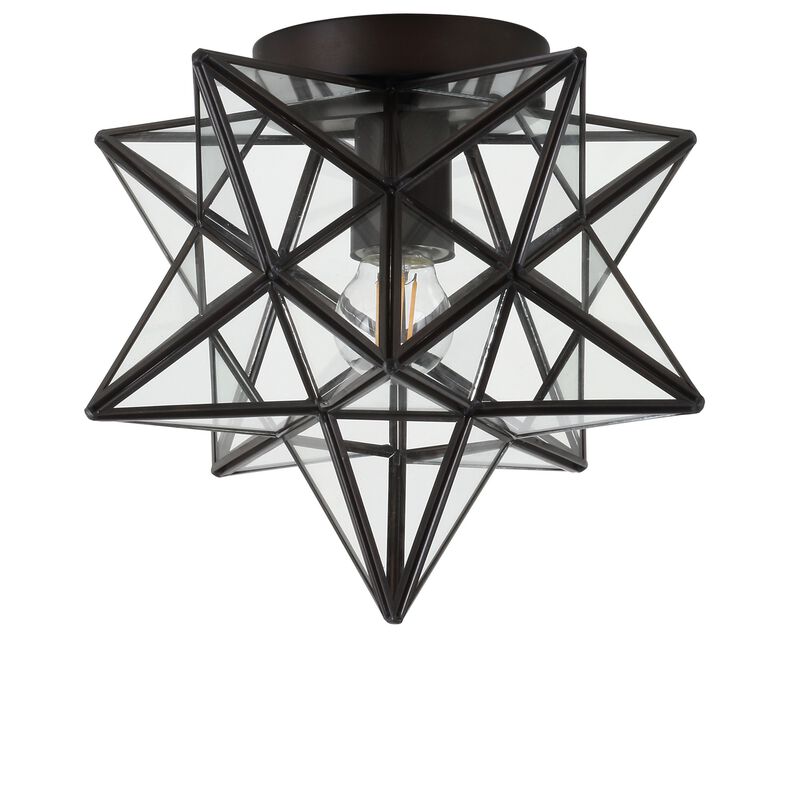Stella Moravian Star Metal/Clear Glass LED Pendant