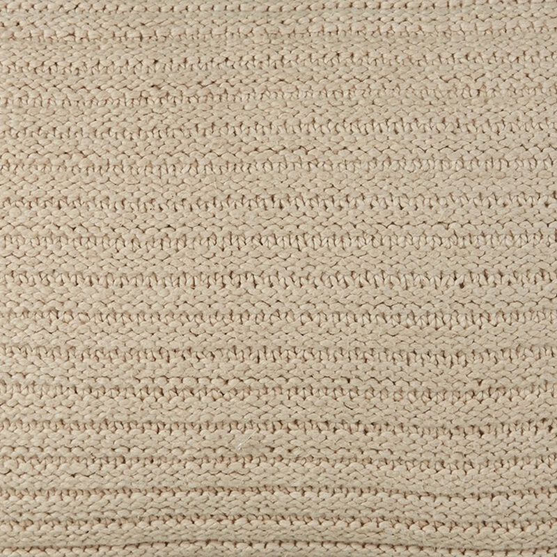 Lumbar Throw Pillow Set of 4, 14 x 22, Polyfill Textured Light Brown Cotton -
